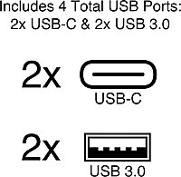 C2G USB-C 6-in-1 Dual Display Docking Station - 60W Power Supply, HDMI, Ethernet, USB, 3.5mm Audio and Power Delivery - 28845