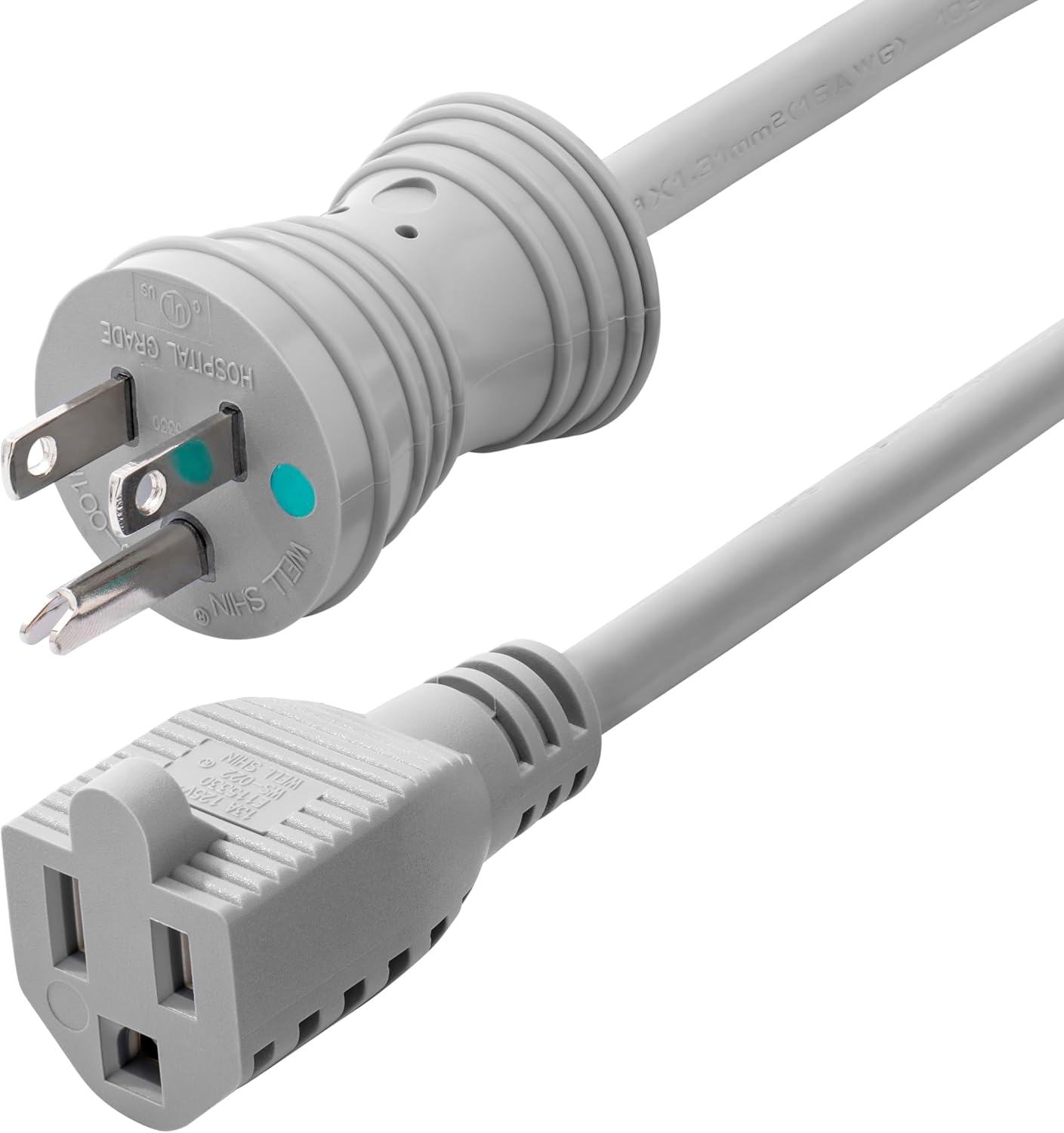 StarTech.com Green Dot Hospital-Grade Power Cords and Extension Cords (NEMA 5-15P to C13 / 5-15R)