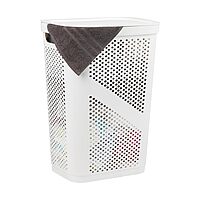 Mind Reader Slim Laundry Hamper with Lid, 60L Ventilated Plastic