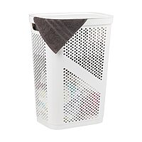 Mind Reader Slim Laundry Hamper with Lid, 60L Ventilated Plastic