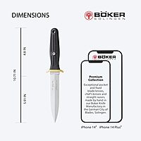 Boker Applegate-Fairbairn Combat II - fixed blade knife with Kydex sheath - outdoor knife with synthetic material handle scales & belt clip - large fixed blade knife with 440C blade