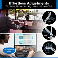 Mount-It! Triple Monitor Mount with USB and Audio Ports, 3 Monitor Desk Mount