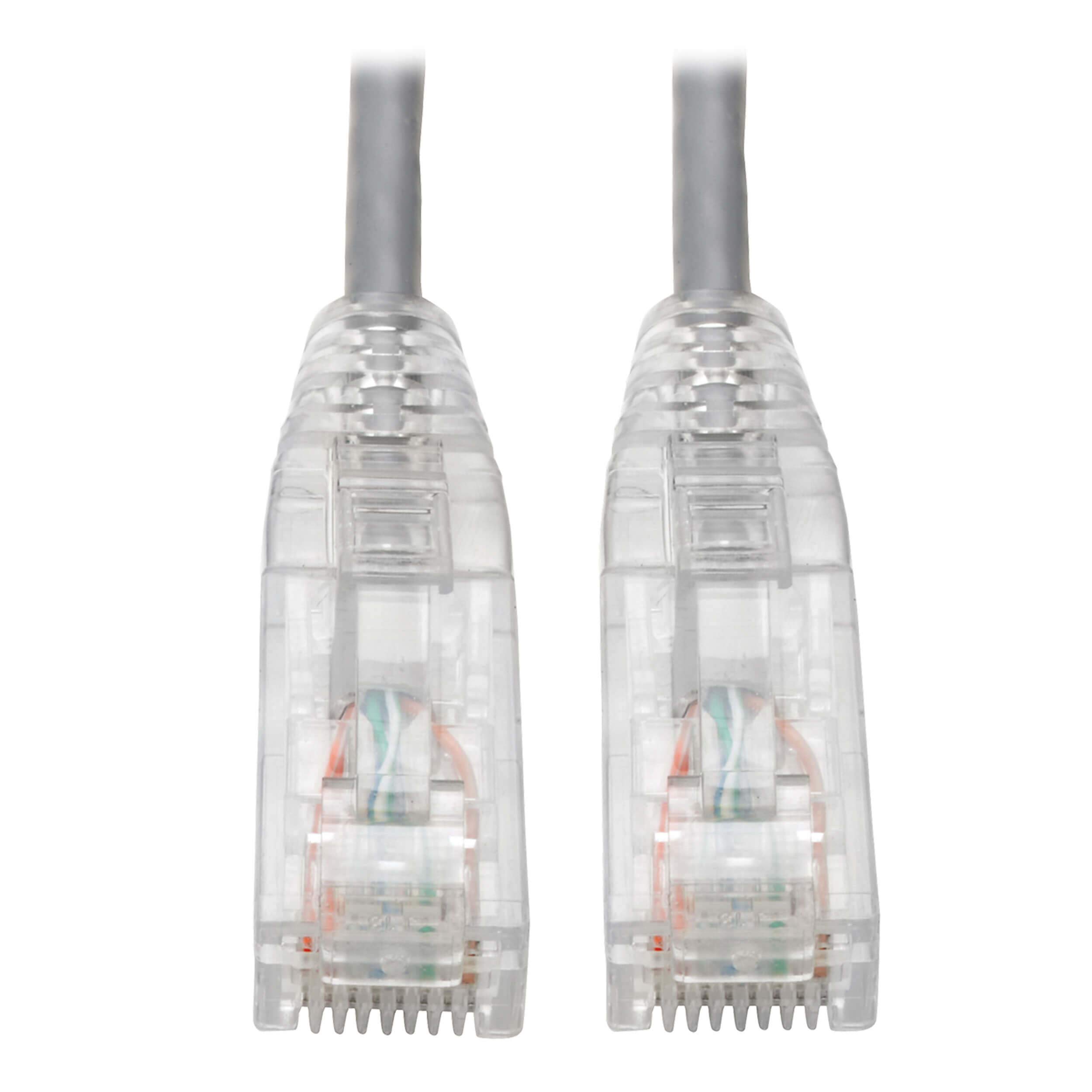 Tripp Lite Cat6 UTP Patch Cable (RJ45), M/M, Cat6 Ethernet Cable, Gigabit (1 Gbps), Molded, Slim, Gray, 8 in. (N201-S8N-GY)