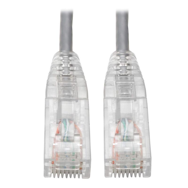 Tripp Lite Cat6 UTP Patch Cable (RJ45), M/M, Cat6 Ethernet Cable, Gigabit (1 Gbps), Molded, Slim, Gray, 8 in. (N201-S8N-GY)