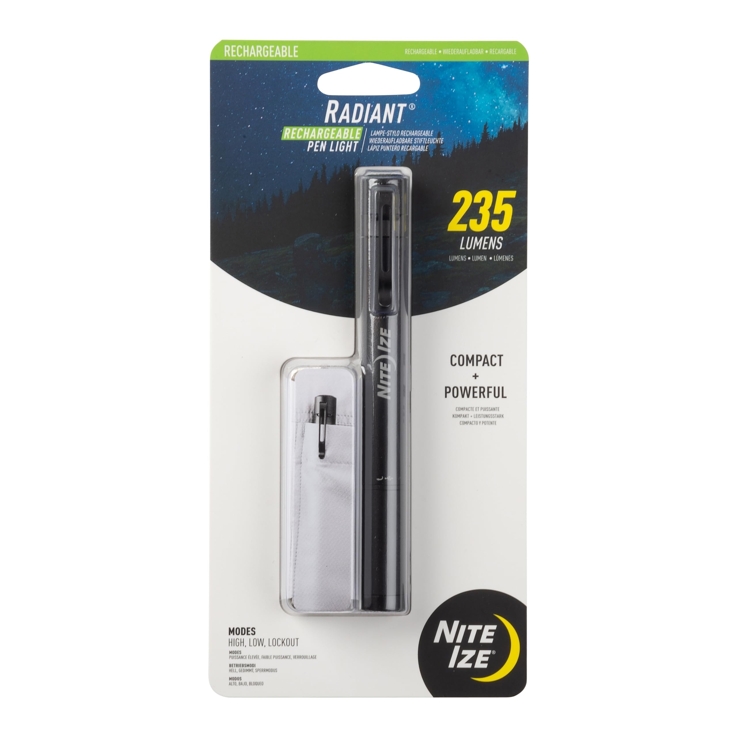 Nite Ize Radiant Rechargeable Pen Light - Rechargeable Pen Flashlight - Mini Flashlight for Job Sites or Emergency Kits