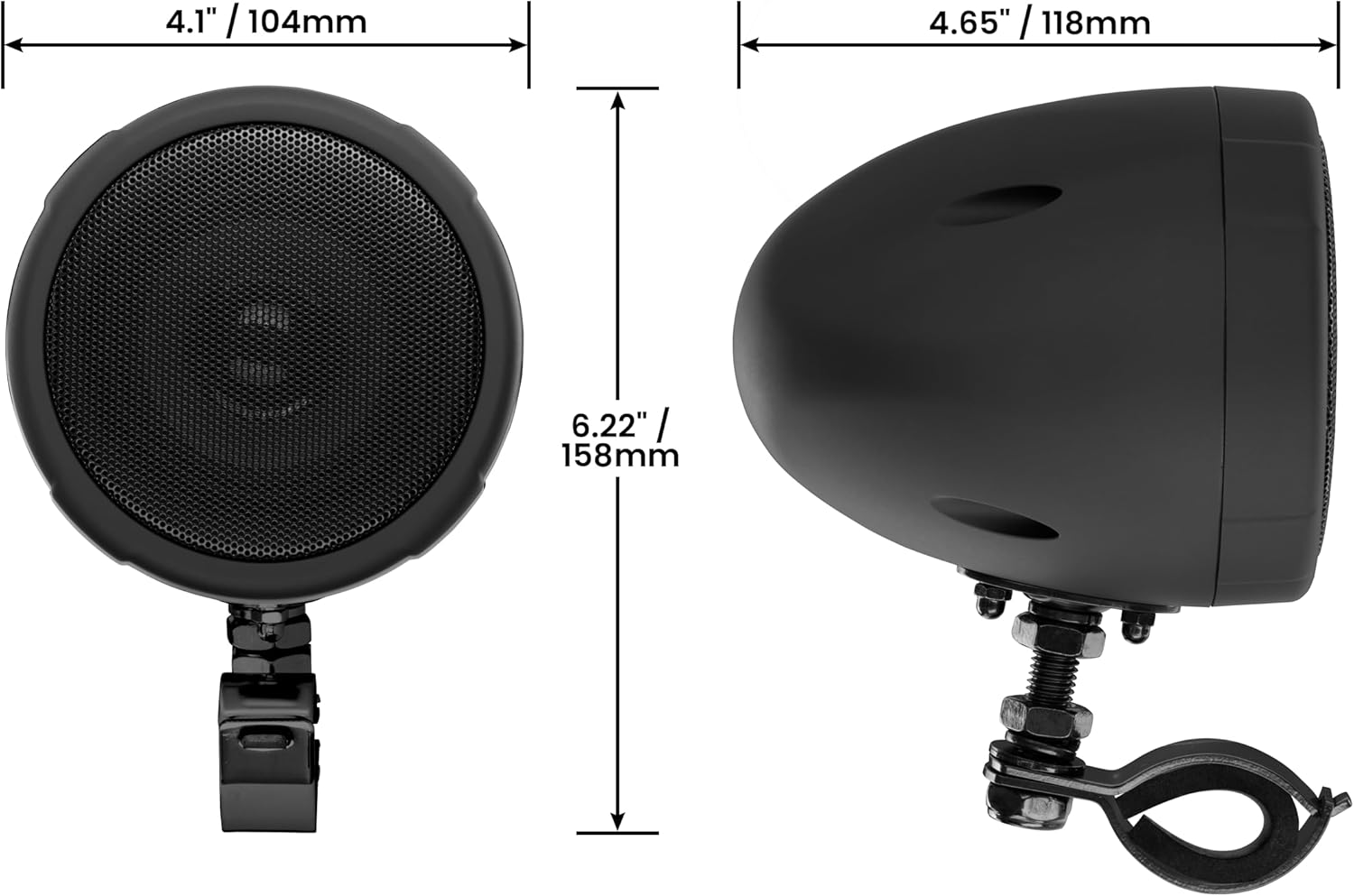 BOSS Audio Systems MCBK425BA 3 Inch Motorcycle Speakers – Built-in Bluetooth Amplifier, Weatherproof, Volume Control