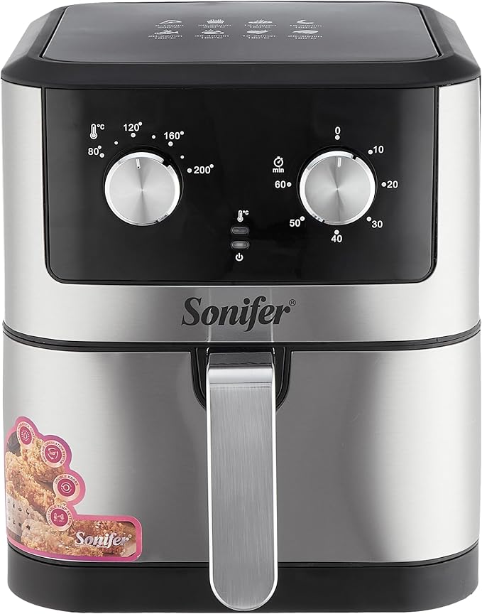 قلاية هوائية سعة 6 لتر- موديل SF-1017، أسود، من سونيفر