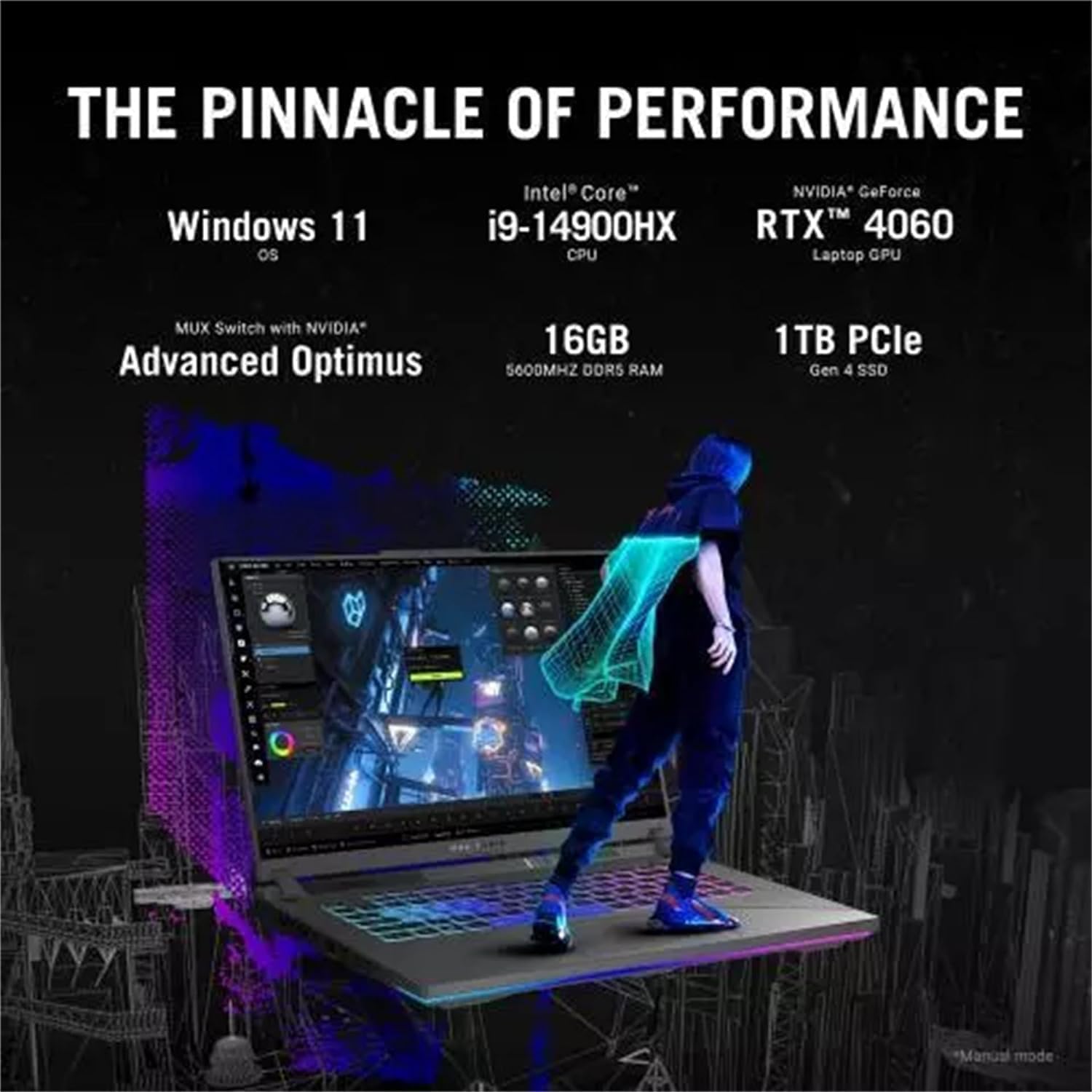 ASUS ROG Strix G16 16" 240Hz Gaming Laptop Intel-i9-14900HX(24 cores), NVIDIA GeForce RTX 4060, 64GB DDR5 RAM, 2TB SSD