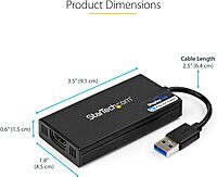 StarTech.com USB 3.0 to HDMI/DisplayPort External Video Adapter - 4K 30Hz
