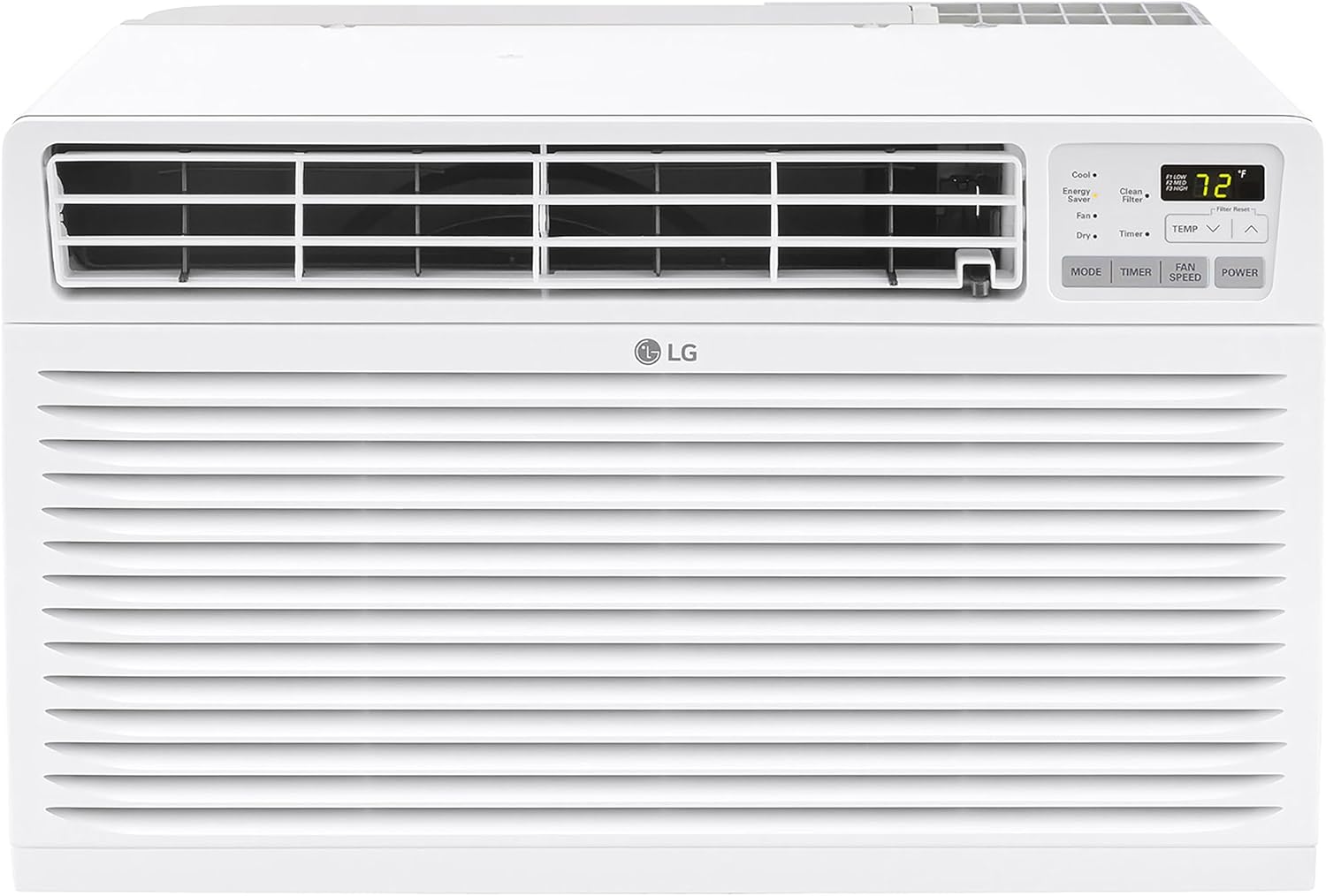 LG 9,800 BTU Through-the-Wall Air Conditioner, Cools 450 Sq.Ft., Electronic Control with Remote, Supplemental Heat, 230/208V