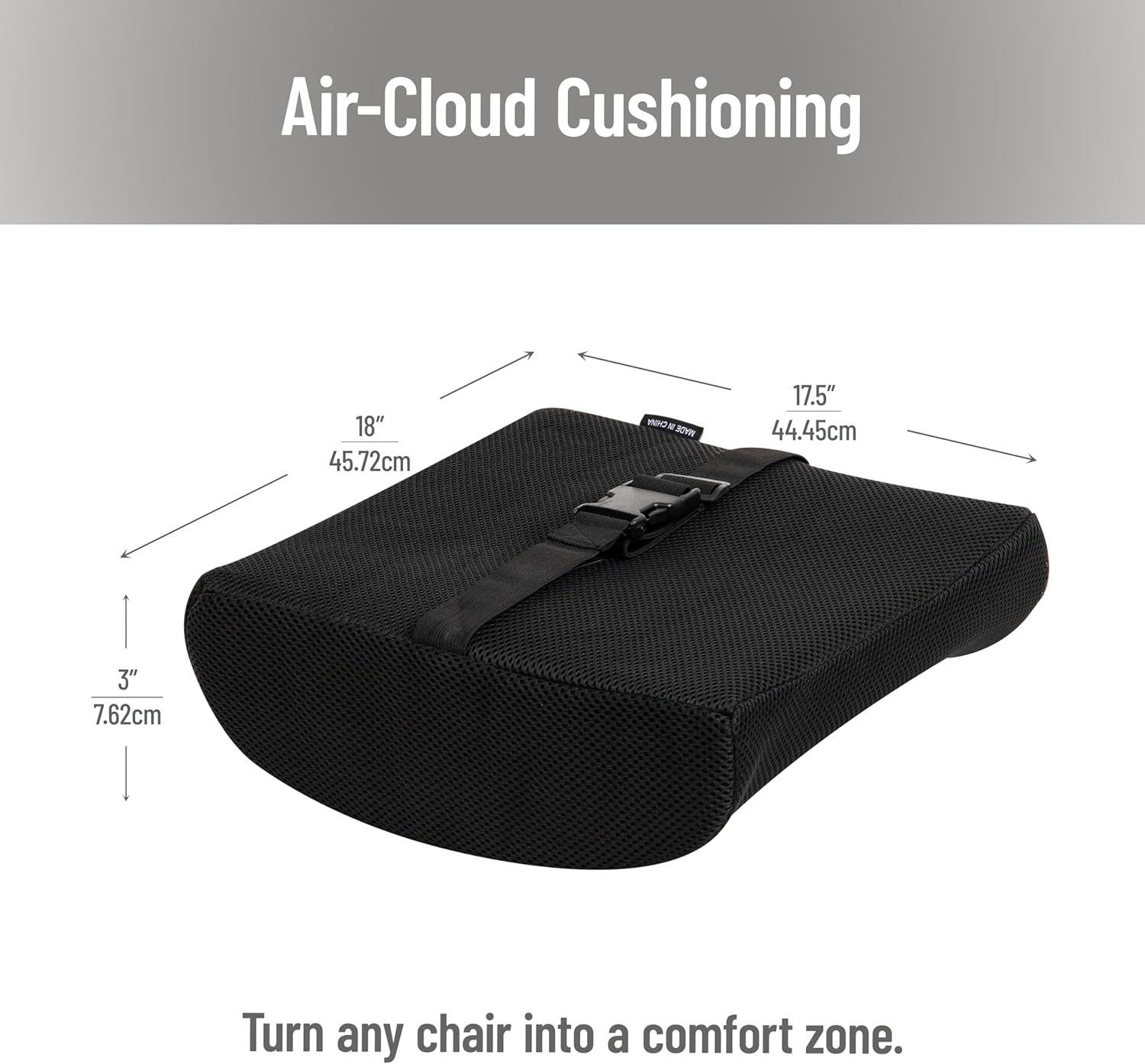 MIND READER Air-Cloud Lumbar Cushion, Memory Foam Back Support