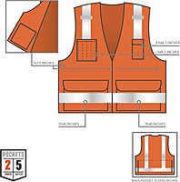 ERGODYNE GloWear 8250Z Surveyors Reflective Safety Vest