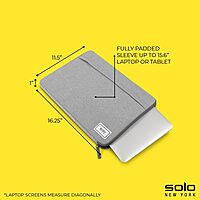 Solo New York Laptop Bag Sleeve for Women & Men - Travel Case for Computer & Tablet, Fits up to 15.6" Laptops, Fully Padded
