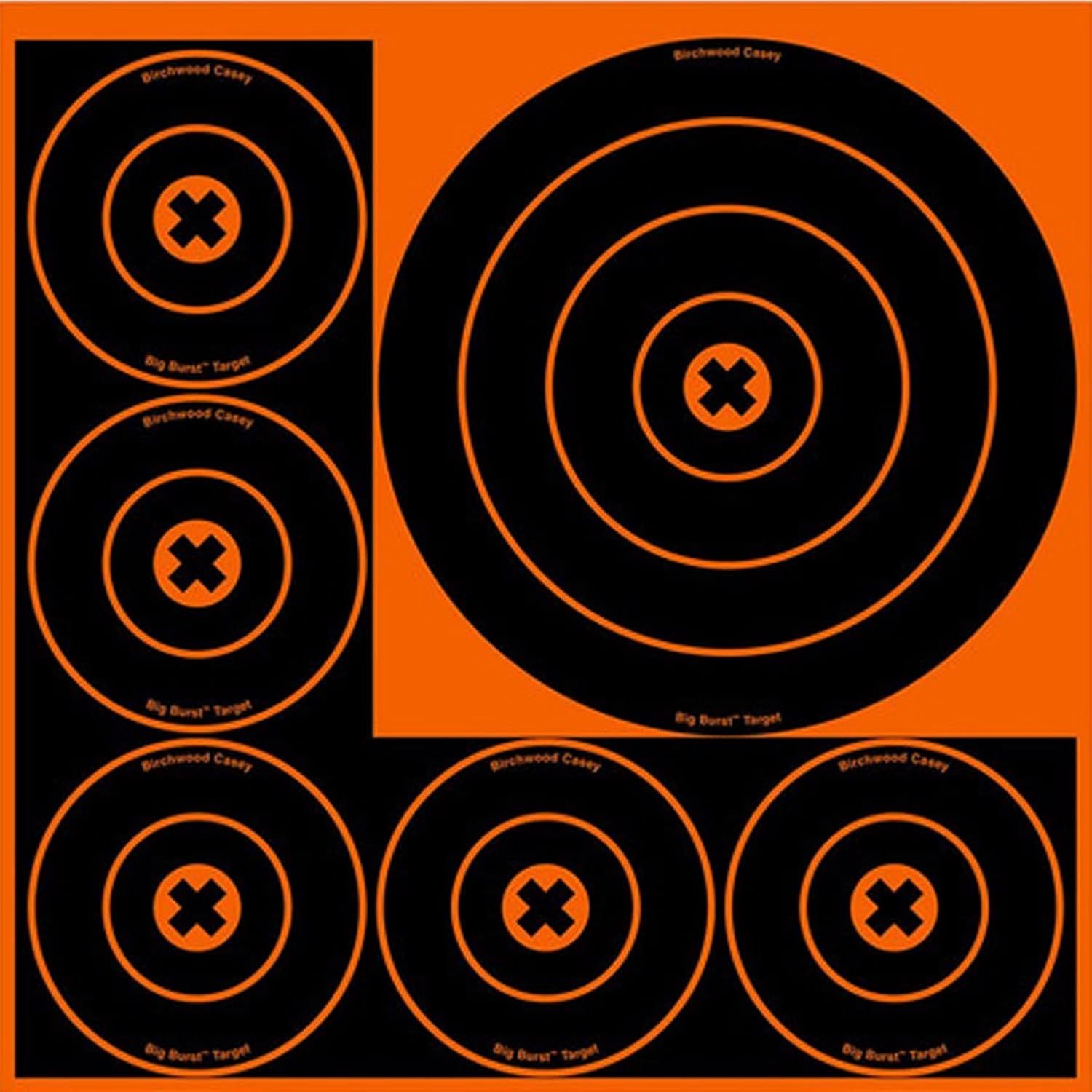 BIRCHWOOD CASEY Big Burst Bull's Eye Always Flat Adhesive Back Shooting Training Reactive Targets