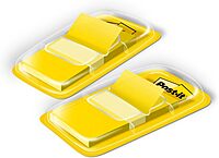 Post-it Flags, 50/Dispenser, 2 Dispensers/Pack, 1 in Wide, Yellow (680-YW2) 100 Flags Yellow