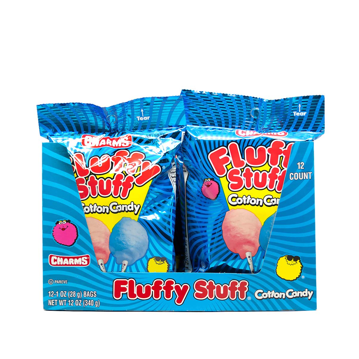 Fluffy Stuff Cotton Candy - Pink and Blue Fresh Spun Floss Sugar Retro Candy
