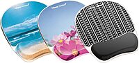 Fellowes Photo Gel Mouse Pad Wrist Rest with MICROBAN - Black Chevron (9549901)