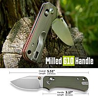 CIVIVI Small Pocket Knife for EDC, Baby Banter 2 - TG Crossbar Lock folding Knife with 2.34" 14C28N Blade Two-toned G10 Handle, Titanium Thumb Stud Opener C24074-1