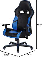 OSP Home Furnishings Vapor Ergonomic Adjustable High Back Faux Leather Gaming Chair with Coil Spring Seat and Integrated