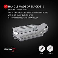 BÖKER PLUS® Dvalin Folder Tanto - tactical knife with extra sharp D2 Tanto blade