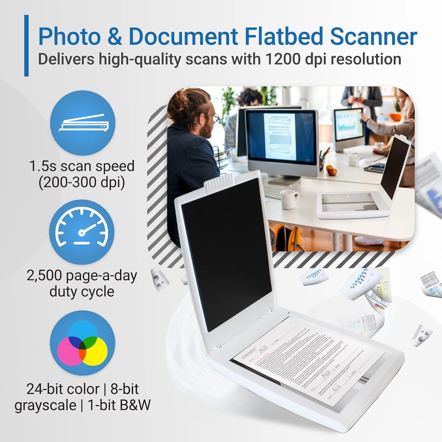 Visioneer Flatbed Color Photo and Document Scanner with Tag That Photo Software