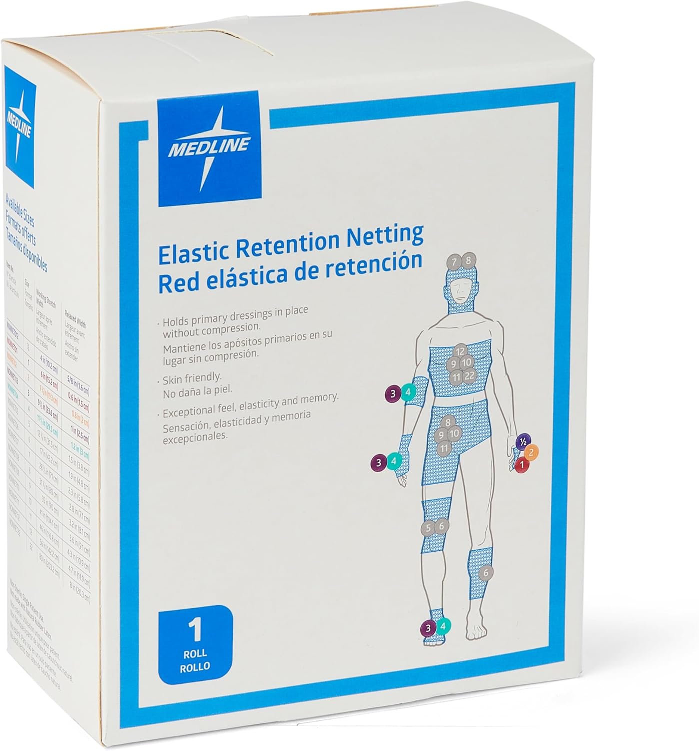 Medline Stretch Tubular Elastic Dressing Retention Net, Size 2, (7" x 25 yds), Ideal for Wound Care, Single Pack