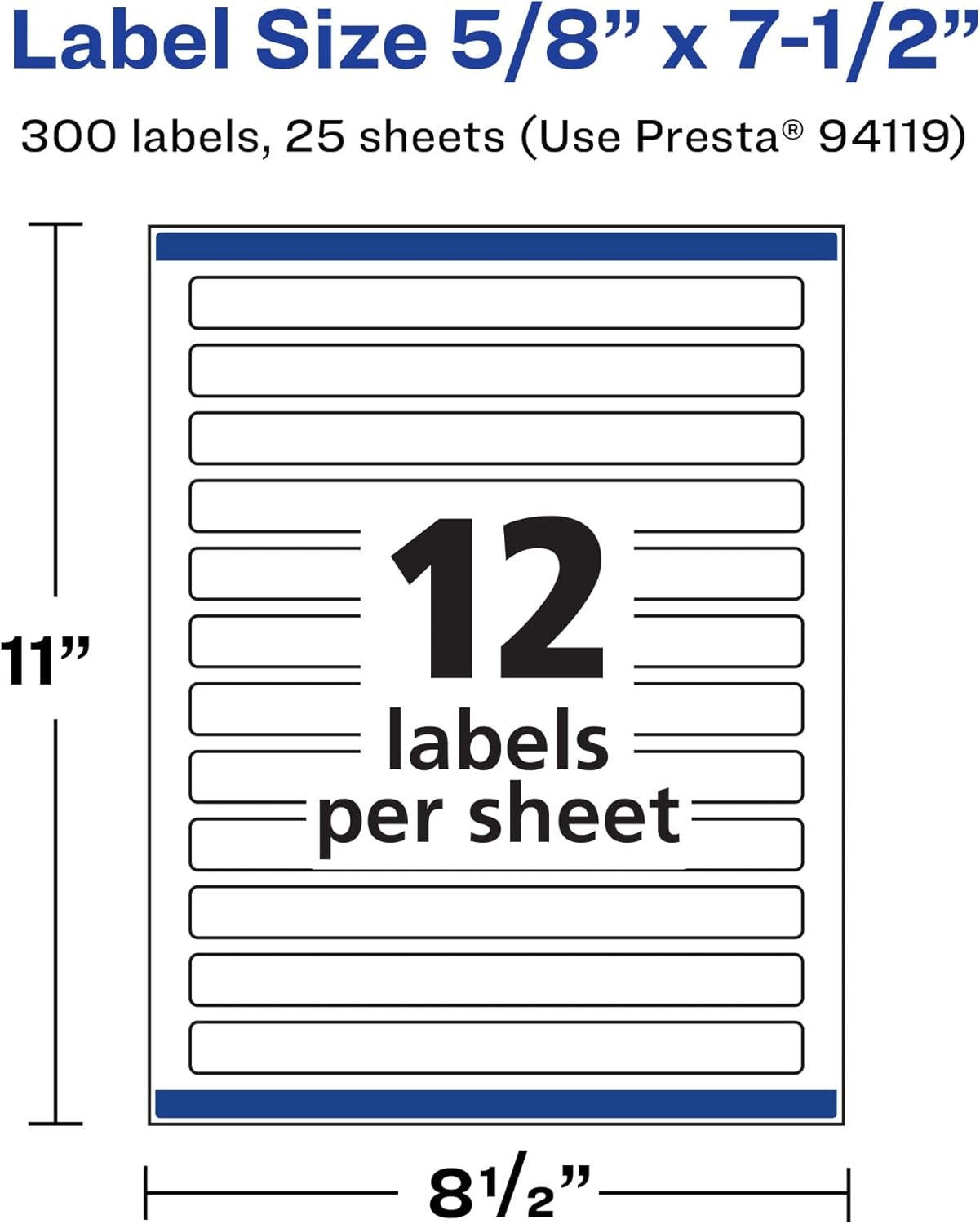 Avery Durable Waterproof Rectangle Labels, Sure Feed Technology, 5/8" x 7-1/2"