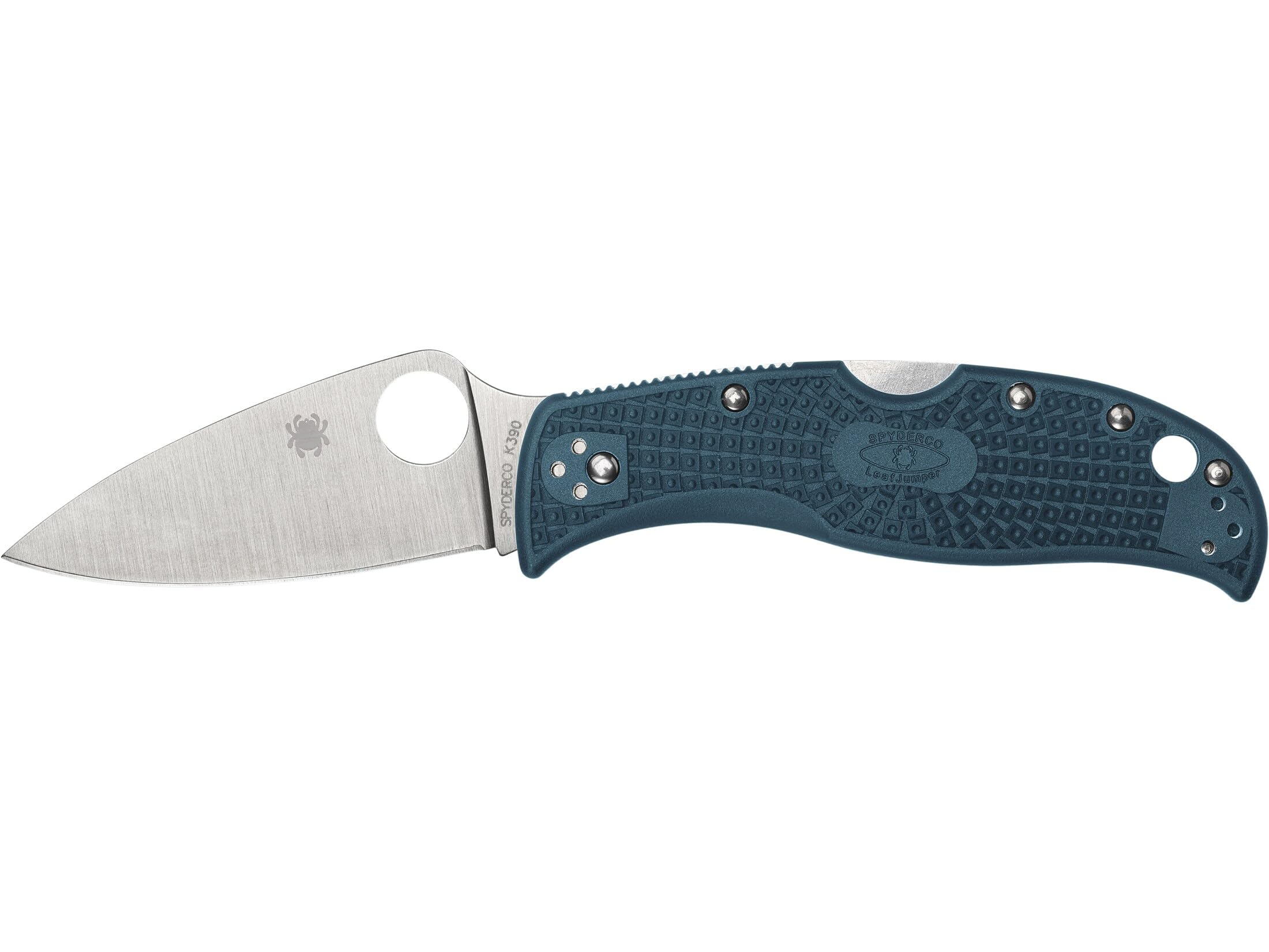 Spyderco Knives LeafJumper Lightweight C262BLK390 Blue FRN and K390 Pocket Knife