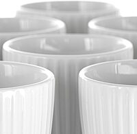 Elama Elle 12 Piece Round Porcelain Mug Set in White