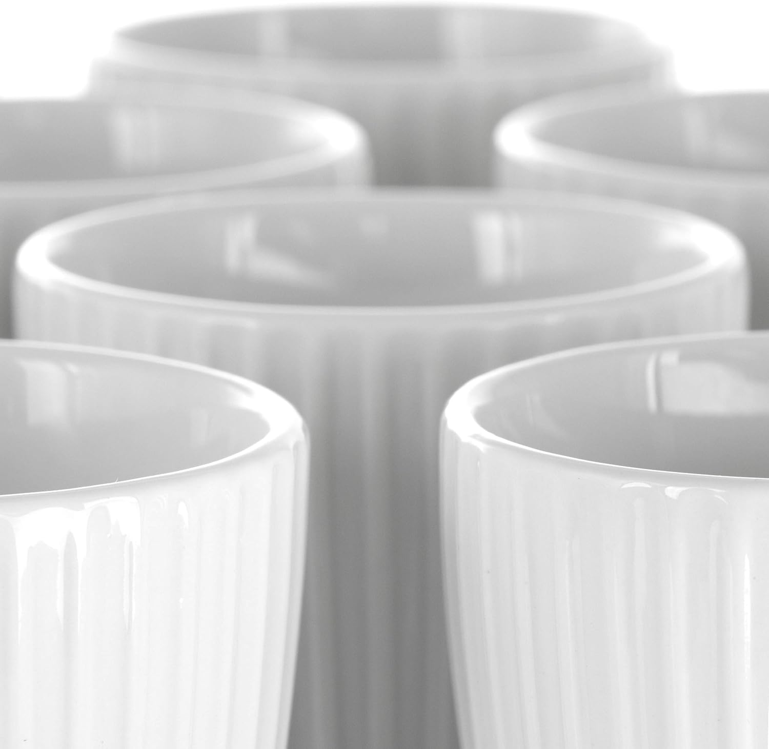 Elama Elle 12 Piece Round Porcelain Mug Set in White