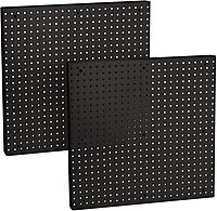 Azar Displays 772424-BLK 24"W x 24"H one-sided Pegboard Panel, 2-Pack- BLACK