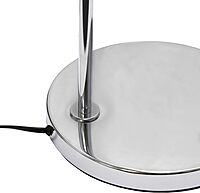 Simple Designs LF2005-WHT Arched Brushed Nickel Floor Lamp with White Fabric Shade White No Bulb