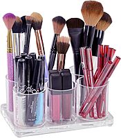 Azar Displays Acrylic Deluxe 6-Cup Holder, 3inH x 7inW x 4-3/4inD, Clear