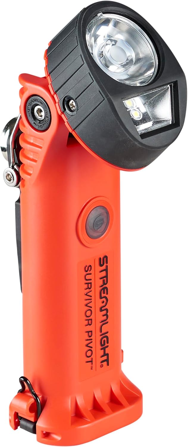 Streamlight 91830 Survivor Pivot 325-Lumen Right Angle Articulating Dual Beam Rechargeable Flashlight with 120V/100V AC/12V