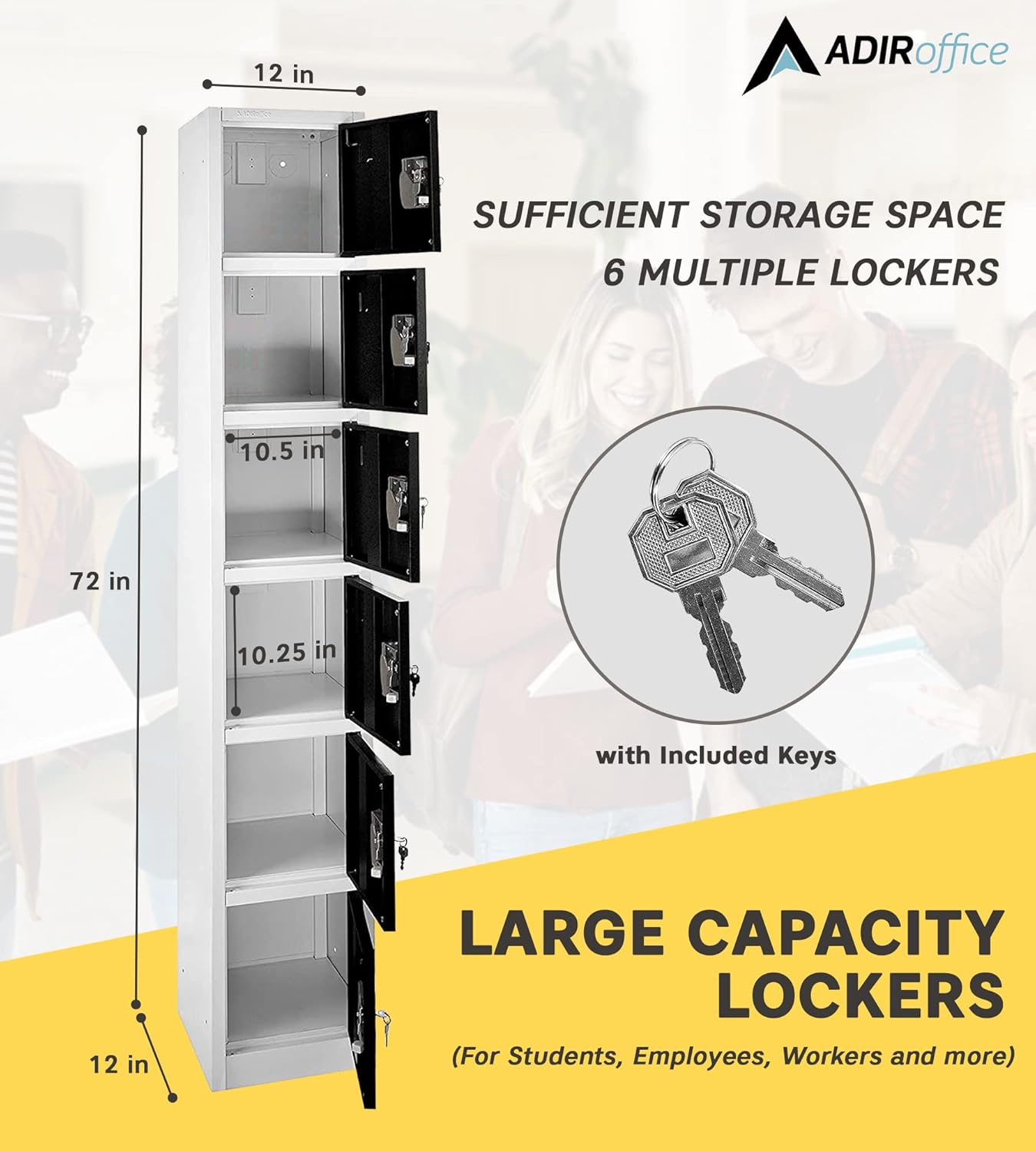 AdirOffice 6-Door Steel Locker
