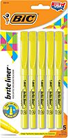 BIC® Brite Liner® Highlighters, Chisel Point, Yellow, 5-Pack
