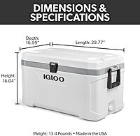 IGLOO Latitude Marine Series Insulated Portable Hard-Side Cooler