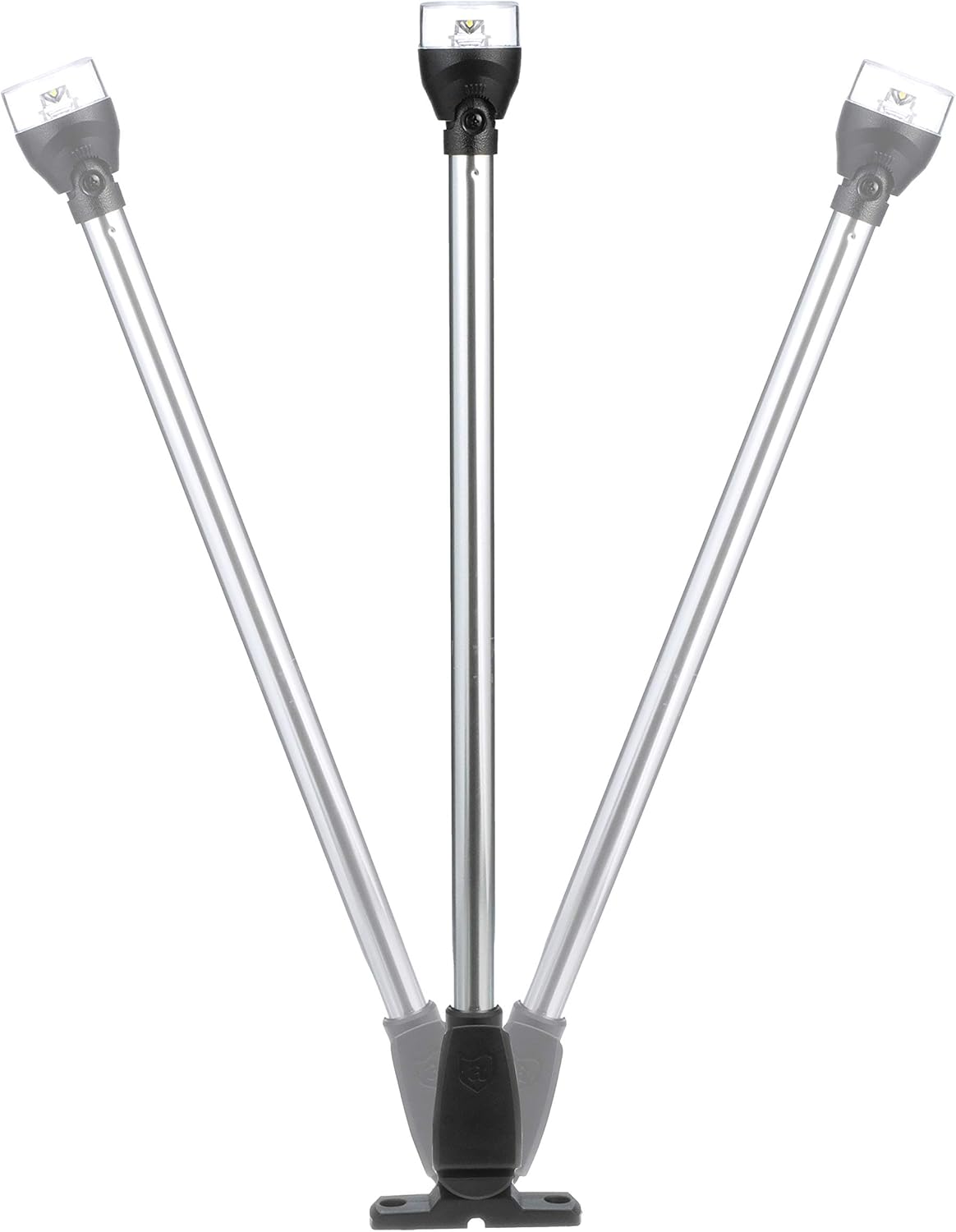 Attwood 5551-PA20-7 All-Round LED Fold Down Navigation Light Black Base, 20-Inch