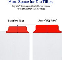 Avery Big Tab Write & Erase Dividers for 3 Ring Binders, 8-Tab Set, Multicolor Divider Tabs, 1 Set of Binder Dividers, Great for Organizing Projects, Reports, Finances, and More (23079) 1 Set 8 Tab