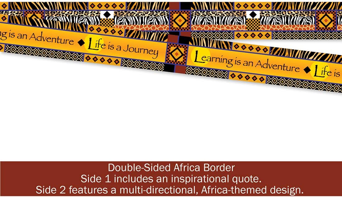 Barker Creek Double-Sided Border, Africa, for Bulletin Boards, Reception Areas, Halls, Break Rooms, Office, School