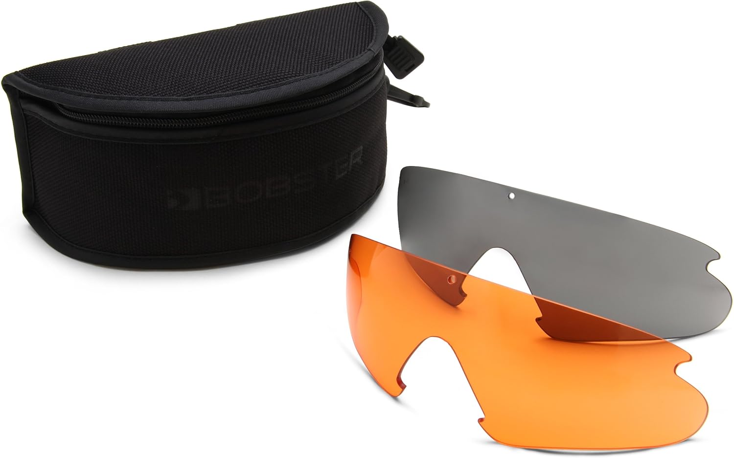 Bobster ESB Shooting Sunglasses, Black Frame/3 Lenses (Smoked, Amber and Clear)