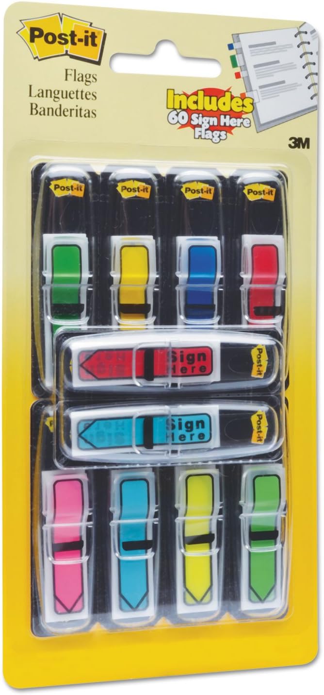 Post-it Flags Arrow 1/2" Page Flags, Eight Assorted Colors, 250/Pack (684VAD2)