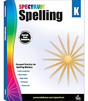 Spectrum Spelling Kindergarten Workbooks, Ages 5 to 6, Kindergarten Spelling, Phonics Activities With Alphabet Letters, Sight Words, Vowels, and Dictionary Skills - 128 Pages (Volume 27)
