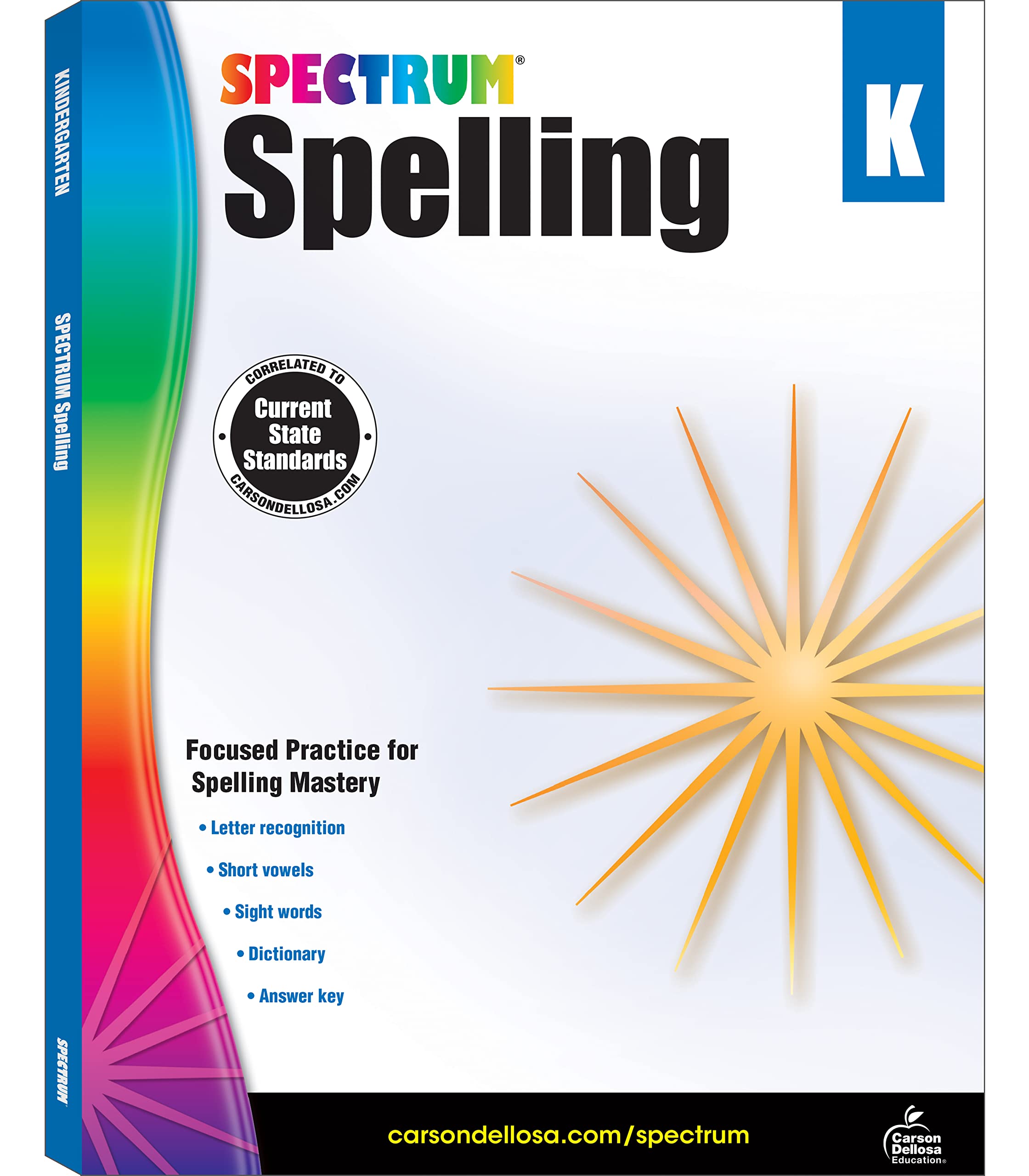 Spectrum Spelling Kindergarten Workbooks, Ages 5 to 6, Kindergarten Spelling, Phonics Activities With Alphabet Letters