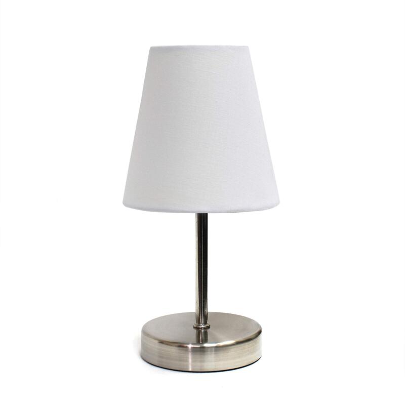 Simple Designs Mini Basic Table Lamp with Fabric Shade