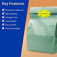 Avery Printable Oval Labels, Sure Feed Technology, 1-1/2" x 2-1/2", Neon Yellow, Laser/Inkjet Printable