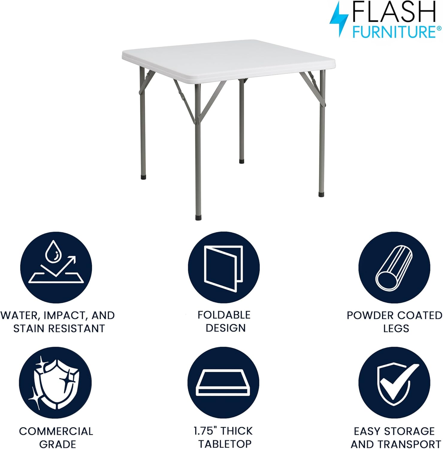 Flash Furniture Square Plastic Folding Event Table