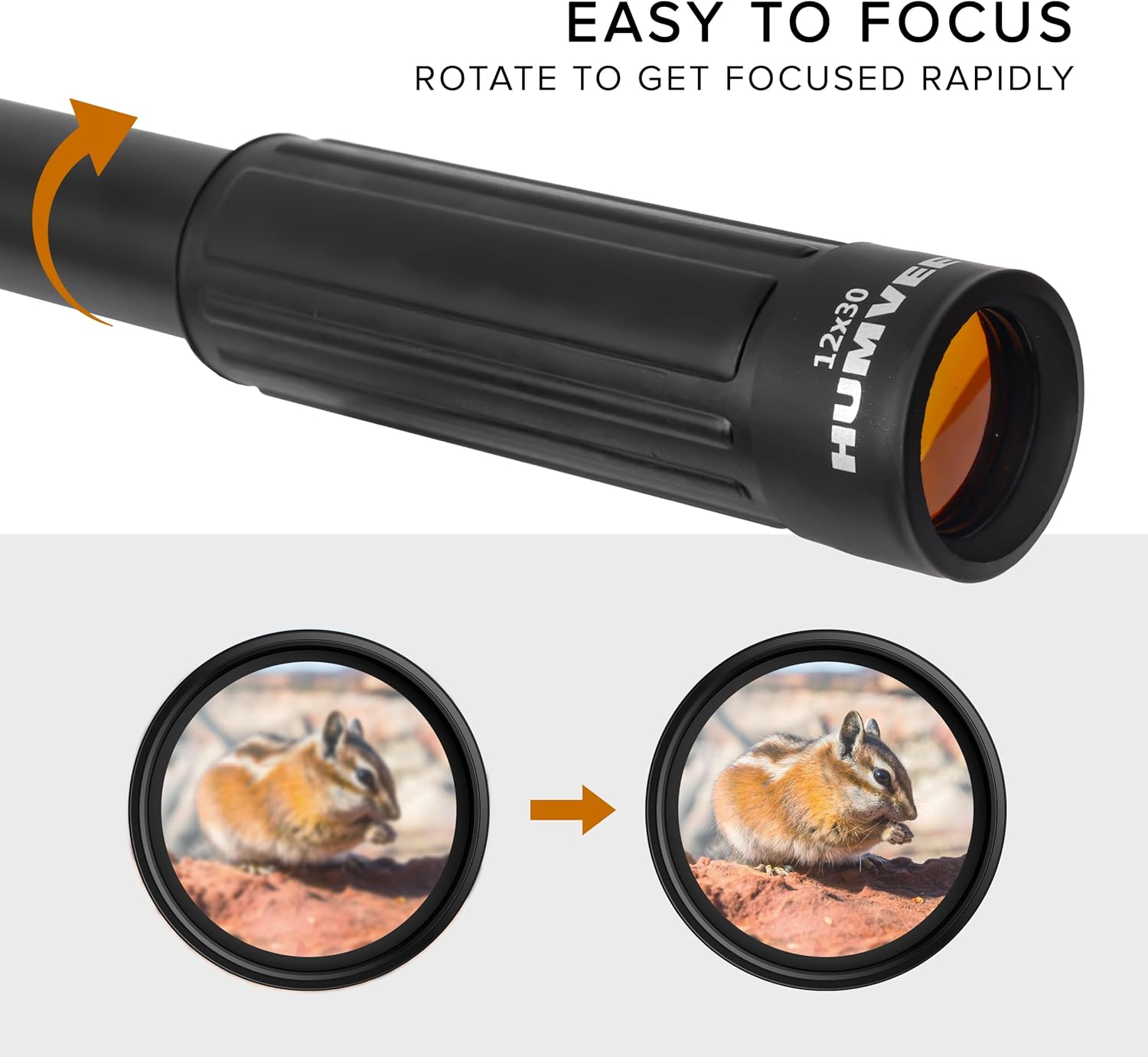 Humvee Monocular Telescope, for Men, Camping, for Hunting, Fishing, Cruises, Hiking, Military Gear, Great Tactical Gear