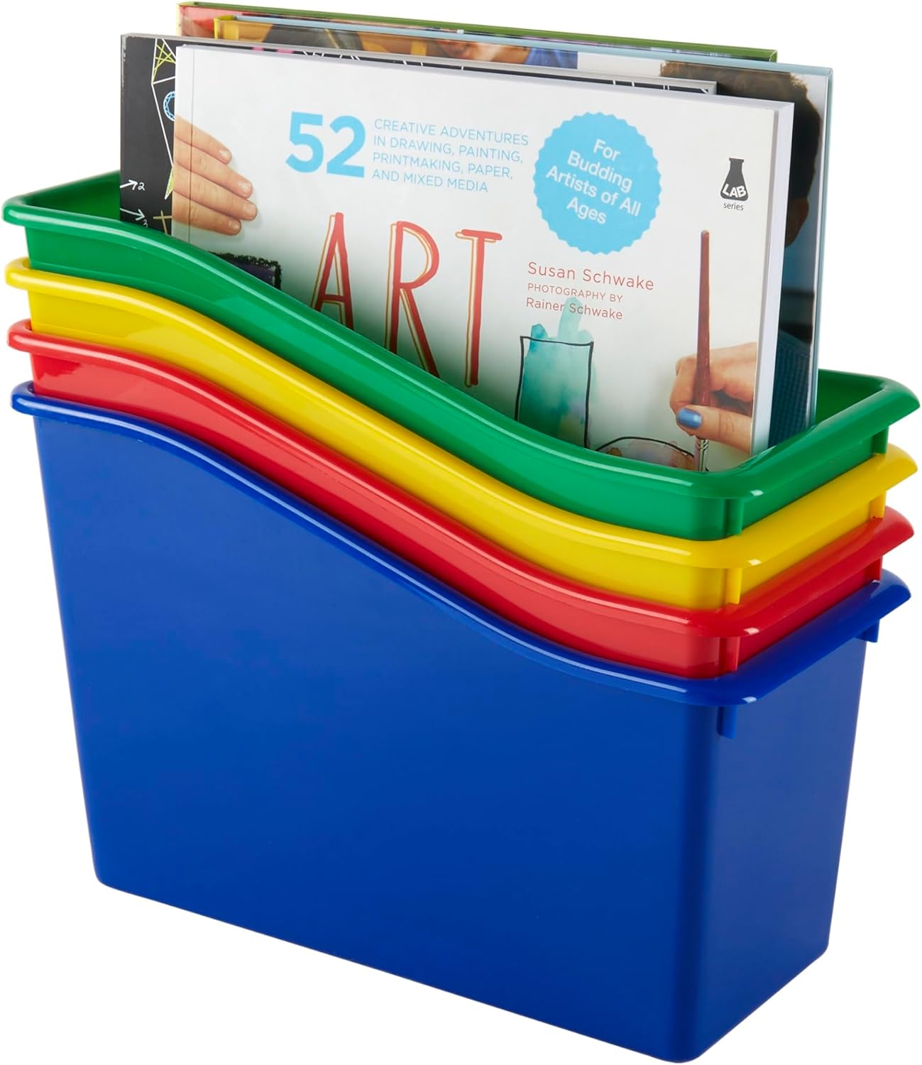 Office Depot® Brand Plastic Book Bin, 7-1/2"H x 11-1/2"W x 5-1/2"D, Assorted Colors