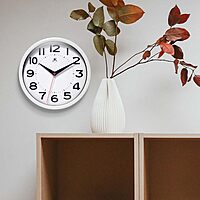 Infinity Instruments Metro Wall Clock, 9" Diameter, White Case, 1 Aa (Sold Separately)